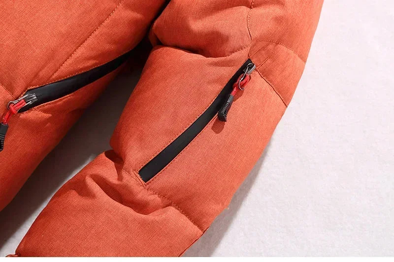 New Thermal Winter Skiing Down Jacket Ski Suit Men Snowboard Bibs Pants Warm Set Male Snowmobile Clothing For Wear Overalls