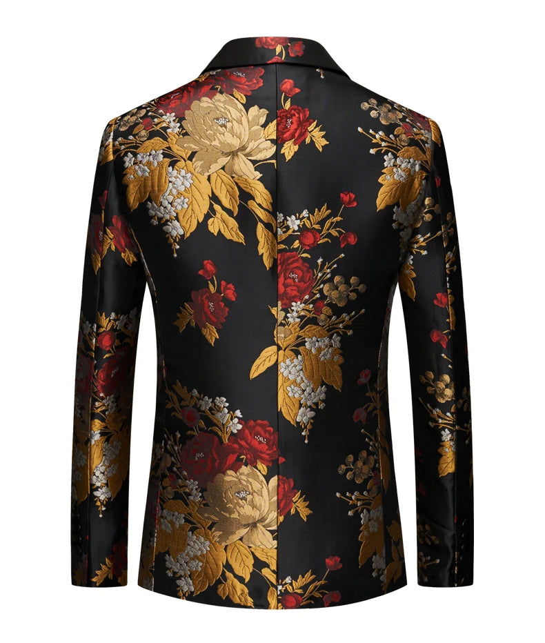 Fashion Brand Men Business Tuxedo Suit 2 Piece Mens Wedding Prom Party Luxury Dress Jacquard Blazer and Pants