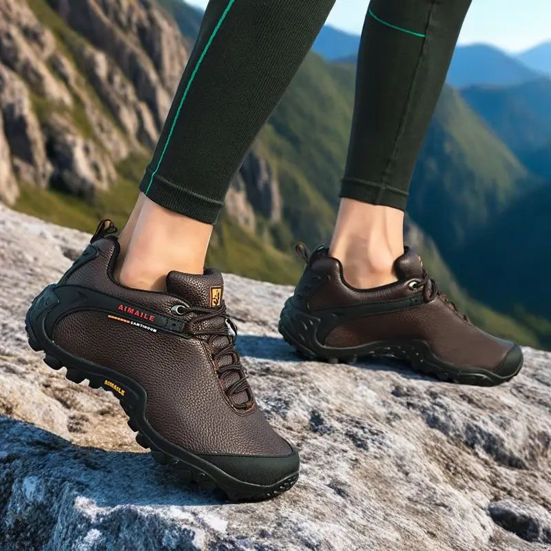 Cow Leather Winter Men Hiking Boots For Women Outdoor Waterproof Treeking Snow Shoes Climbing Mountain Hunting Walking Sneakers