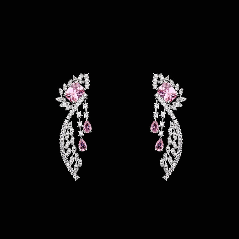 Luxury Women Wedding Jewelry Set Dubai Nigeria Bridal 4pcs Necklace Earrings Jewelry Set with White Zirconia