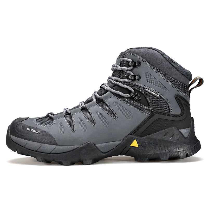 HUMTTO Cowhide Hiking shoes Men's waterproof hunting Boots Tactical Desert Combat Ankle trekking Boots Male Women warm Sneakers
