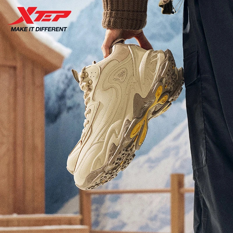 Xtep Male's Cotton Shoes 2025 Winter New Arrival Cushioning Warm Wear-Resistant Soft Lightweight Jogging Sneakers 875419370009