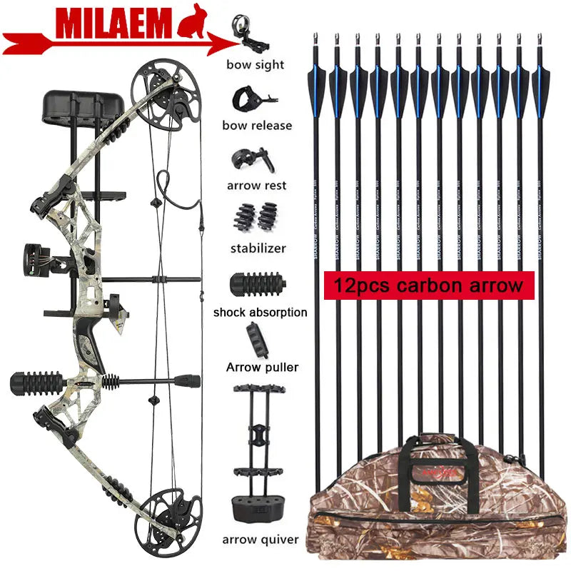 KAIMEI HAN Archery 30-60 Lbs Compound Bow and Arrow Set 320fps 80% Let Off for Right Hand Hunting Target Shooting Aim