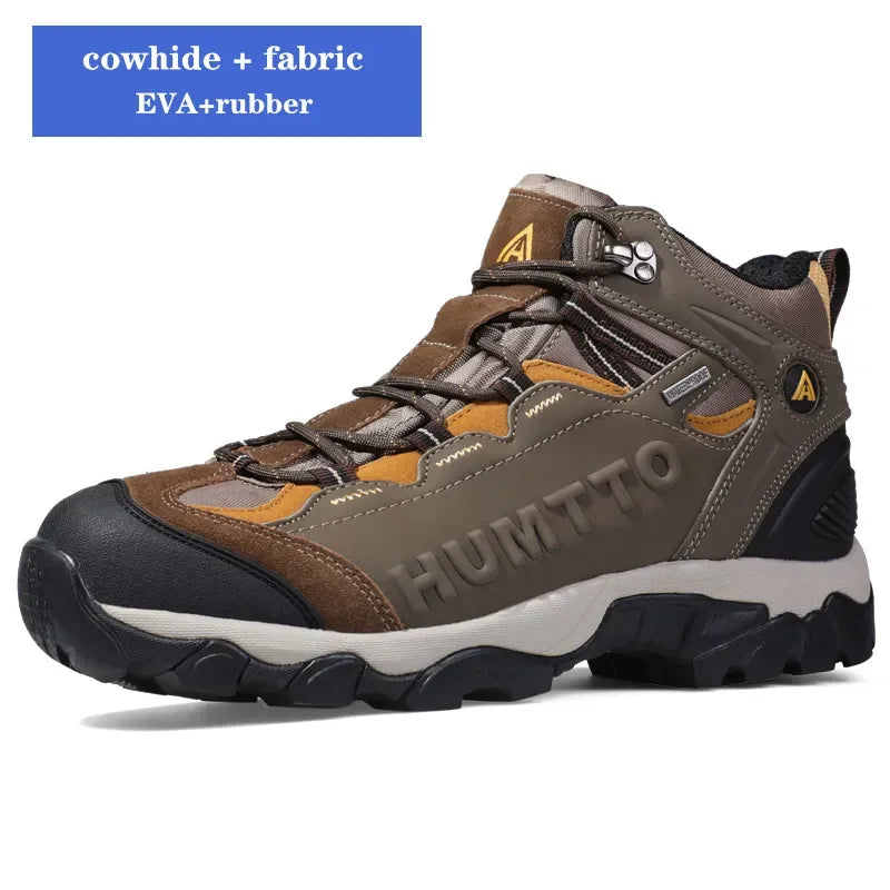 HUMTTO Hiking Shoes Breathable Camping Leather Men's Sports Shoes for Men Winter Trekking Boots Outdoor Designer Sneakers Man