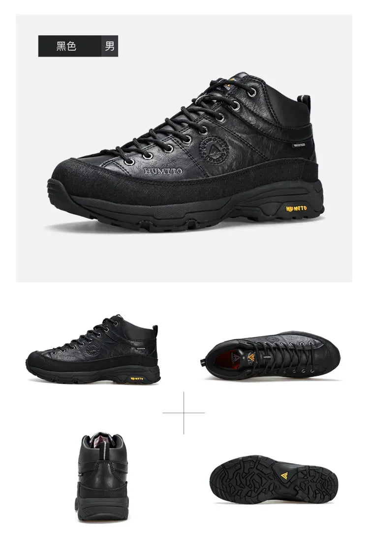 HUMTTO Hiking Shoes Breathable Camping Leather Men's Sports Shoes for Men Winter Trekking Boots Outdoor Designer Sneakers Man