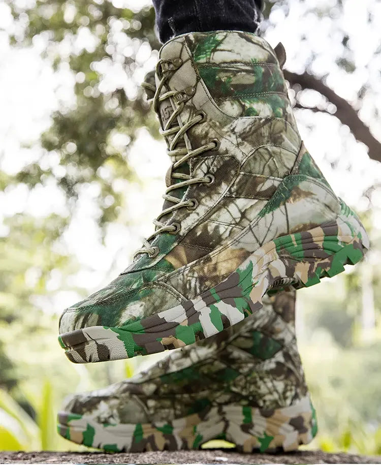 New Trendy Camouflage Hiking Boots for Men Platform Waterproof Trekking Boots Big Size 47 Non-slip Outdoor Boots Men