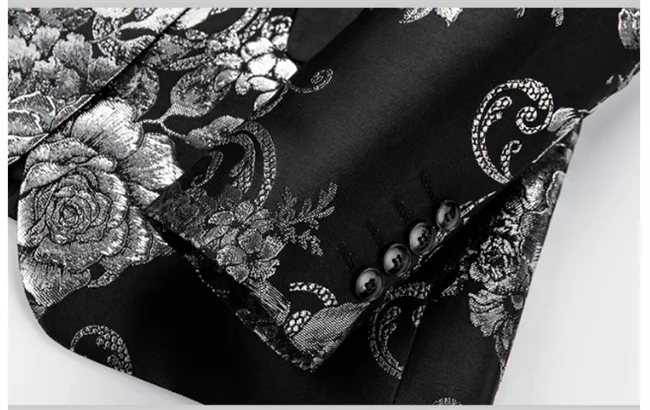 New Men Fashion Trend Wedding Party Jacquard Suit Jacket Single-breasted Slim Blazer Singer Host Stage Performance Dress Coats
