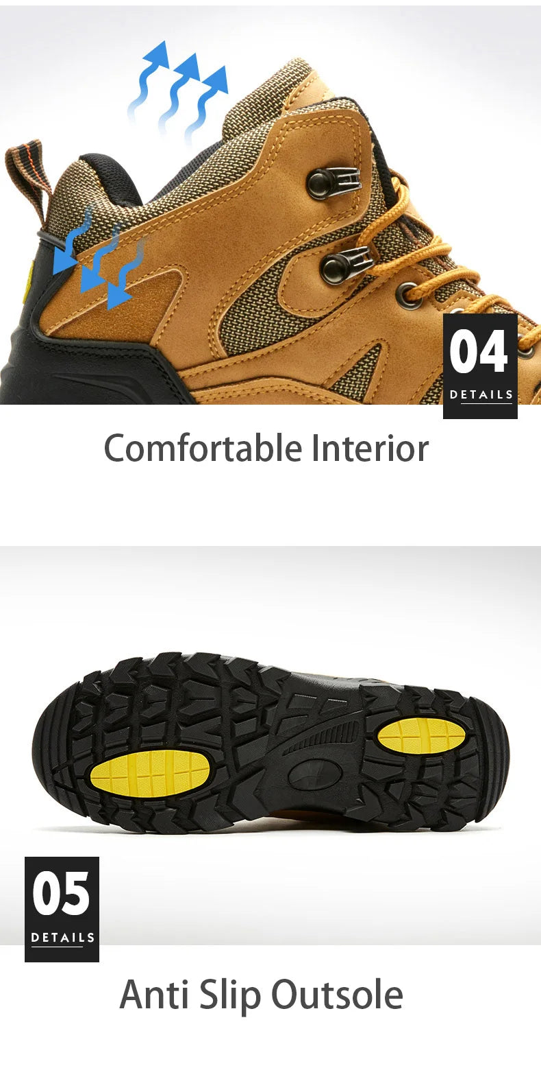 Outdoor Hiking Shoes Men and Women High-top Climbing Boots Non-slip Wear-resistant Trekking Shoes for Men 2024 Autumn Winter