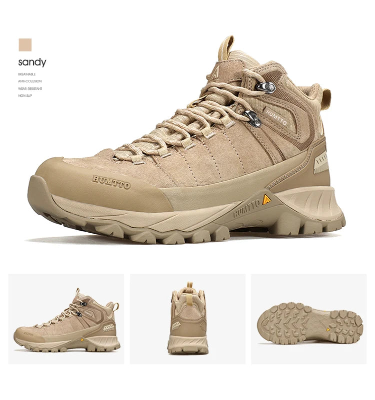 HUMTTO Hiking Shoes Men Trainers Outdoor Trekking Boots Mens Breathable Winter Men's Sports Shoes Leather Safety Work Sneakers