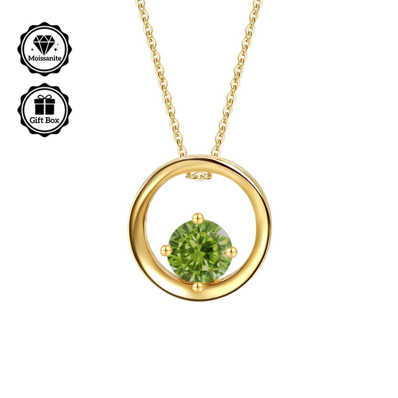 LAMVOICE  jewelry for women,0.5 carat moissanite necklace , Hypoallergenic necklace, golden plated, christmas gift,high quality