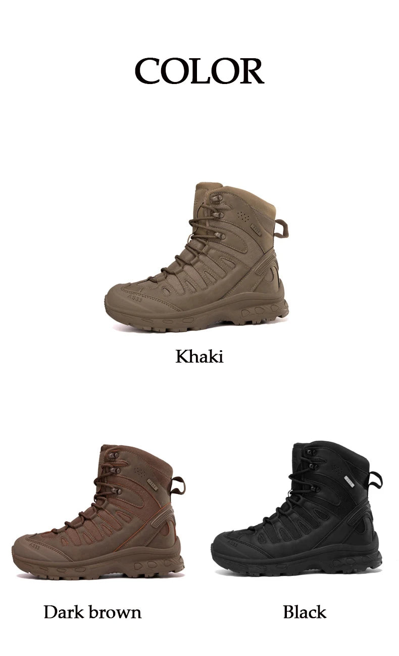 CHRLCK Men's Hiking Shoes Anti-slip Wear-resistant Tactical Boots Waterproof Military Trekking Boots Men Outdoor Travel Shoes