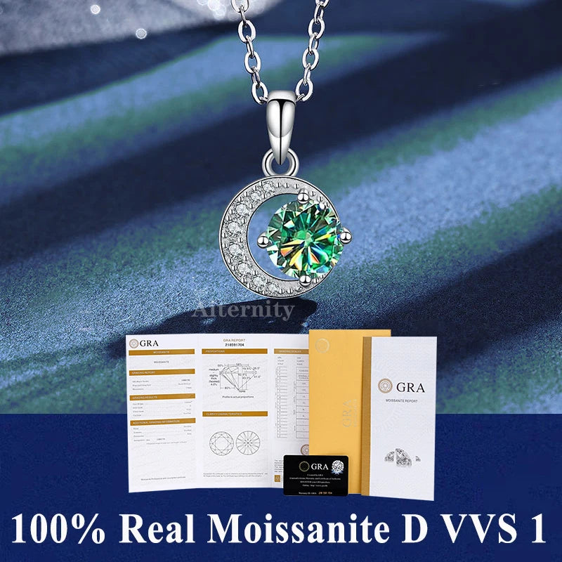 S925 Soild Sterling Sliver VVS1 D Color Moissanite Necklace  Chain With Certificate Fine Jewelry for Woman Jewelry