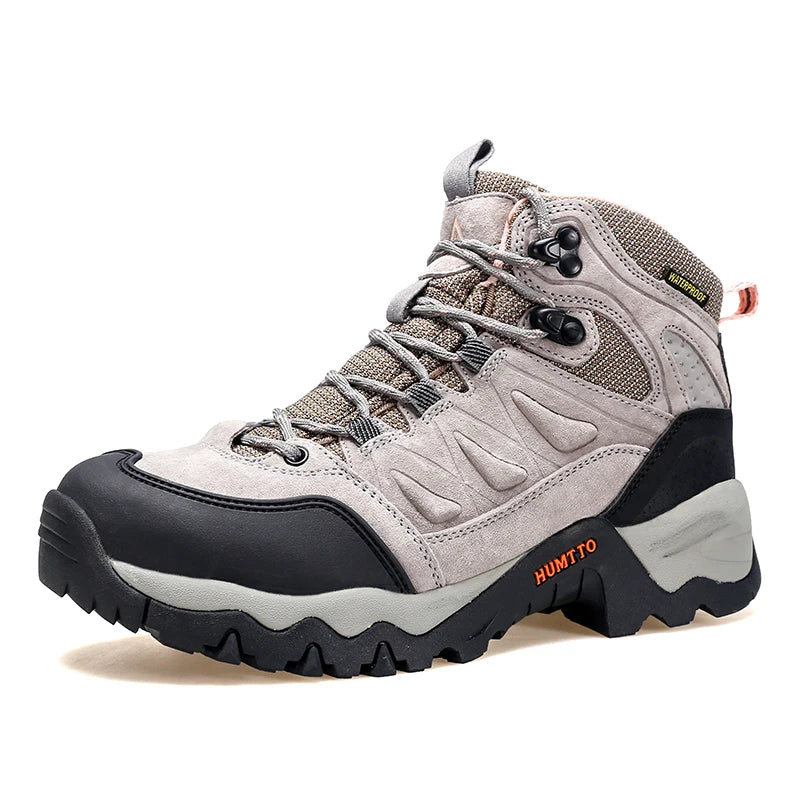 HUMTTO Waterproof Womens Hiking Shoes Luxury Designer Boots for Women Outdoor Climbing Trekking Sneakers New Leather Ankle Boots