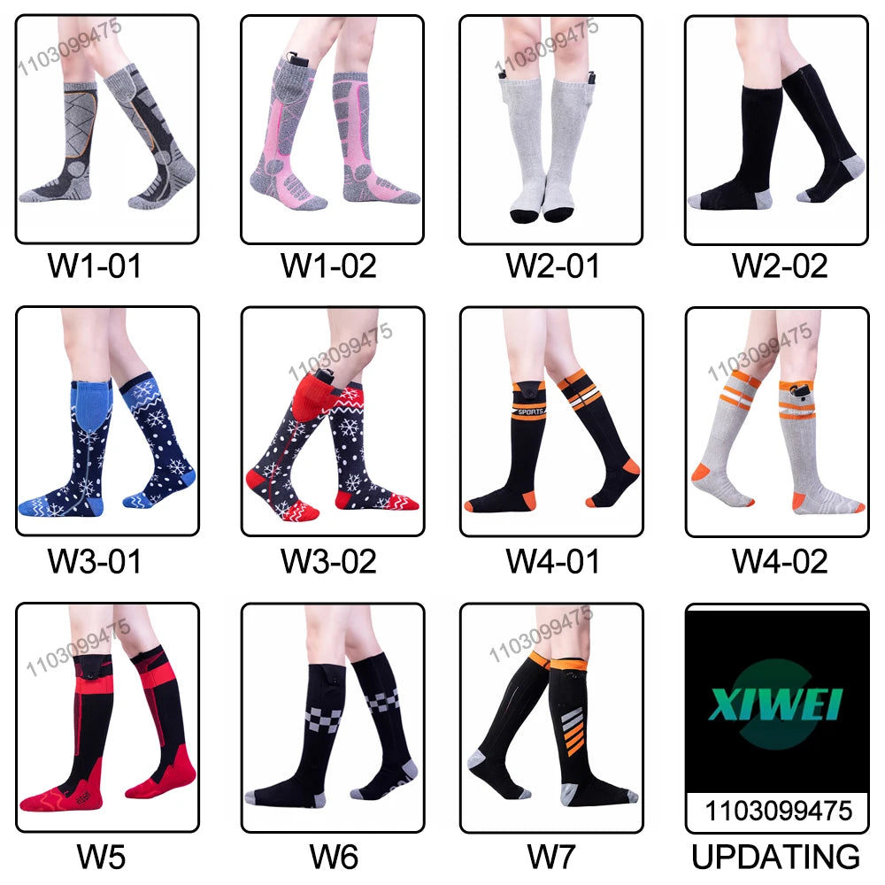 New Heated Socks Rechargeable 6000mah Electric Heated Skiing Socks Snowboarding Outdoor Sports Foot Warmer Winter Thermal Socks