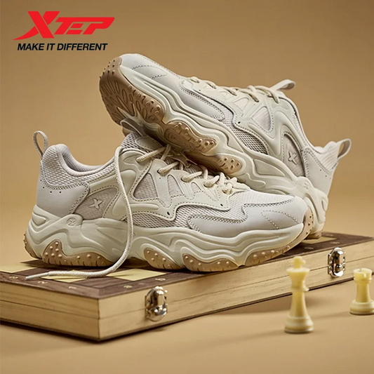Xtep Youmu Women's Casual Shoes 2025 Summer Lightweight Breathable Thick-soled All-matched Retro Leisure Shoes 875218320009