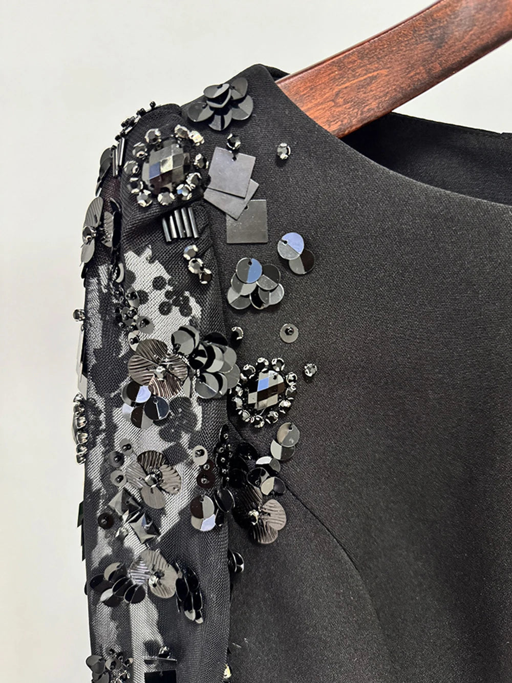 Modphy Diamonds Beaded Sequins Formal Evening Dress Lace Long Sleeves Mermaid Women's Gowns Trumpet Elegant Wedding Party Dress