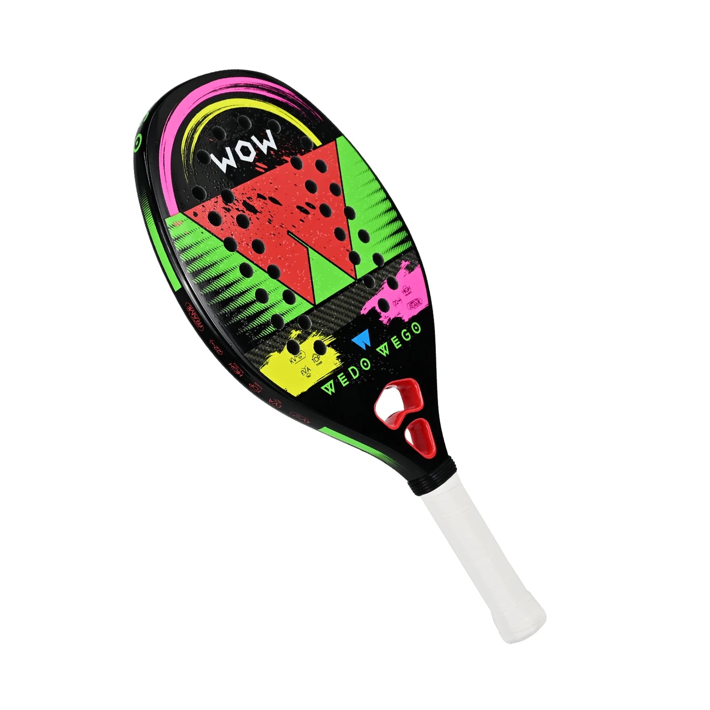 Pro-Grade Beach Tennis Racket - Carbon Fiber Material, Precision Drilled Holes & Frosted Rough Surface