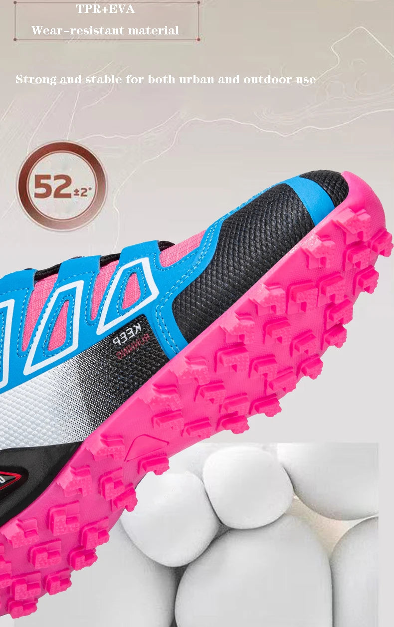Women Hiking Shoes Breathable Cushioning Outdoor Walking Travel Shoes Ultralight  Lace Up Climbing Bicycle Running Sneakers