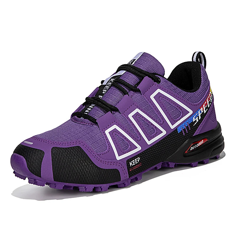 Women Hiking Shoes Breathable Cushioning Outdoor Walking Travel Shoes Ultralight  Lace Up Climbing Bicycle Running Sneakers