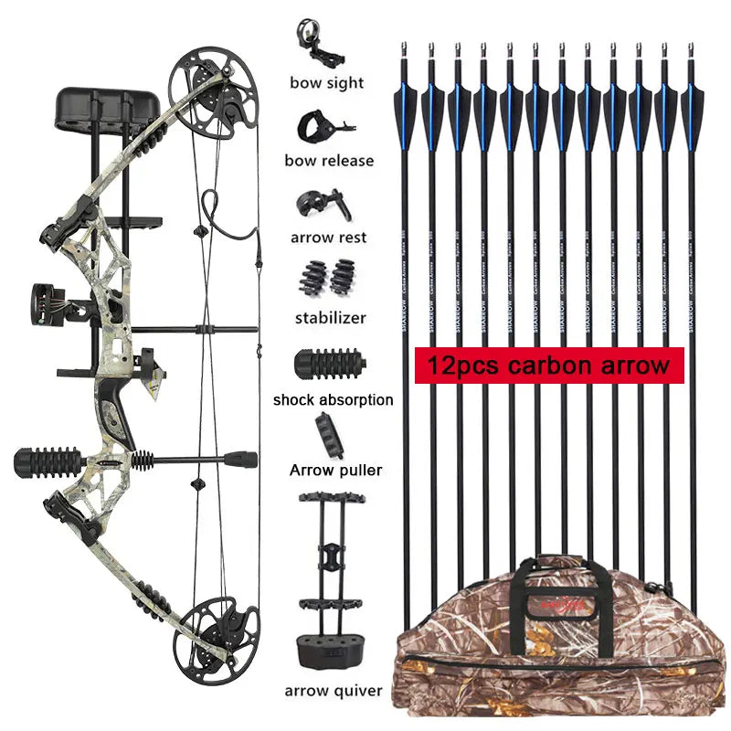 KAIMEI HAN Archery 30-60 Lbs Compound Bow and Arrow Set 320fps 80% Let Off for Right Hand Hunting Target Shooting Aim