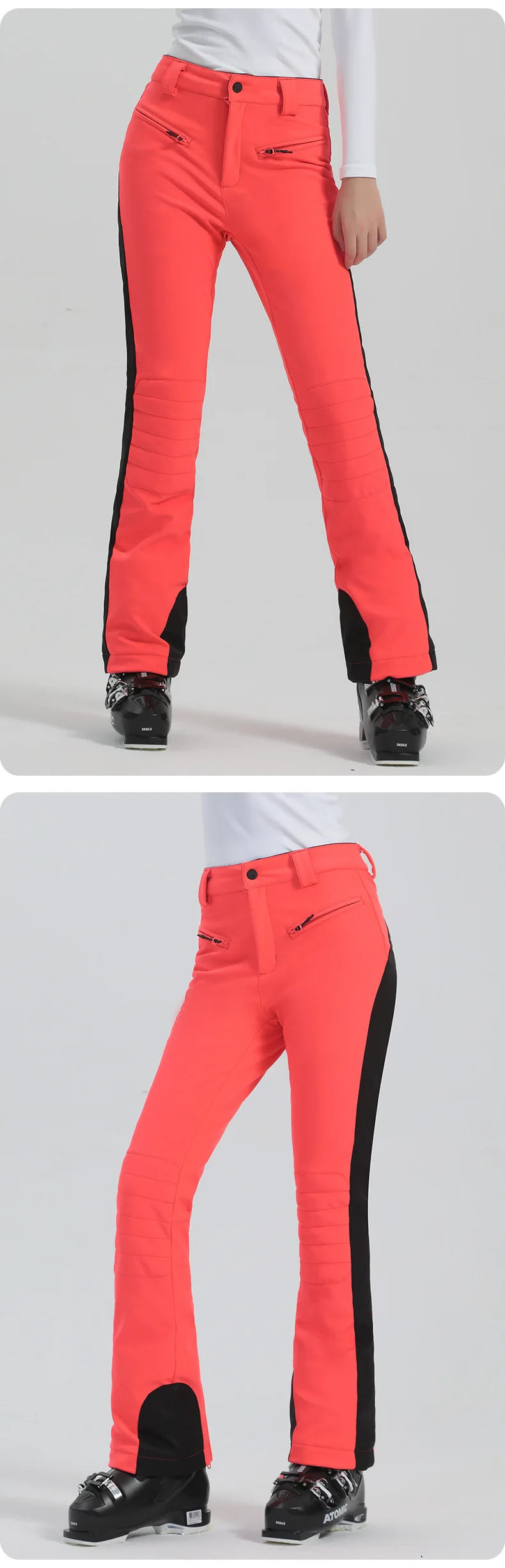 Winter ski pants women double board winter outdoor warm windproof waterproof elastic snow pants women