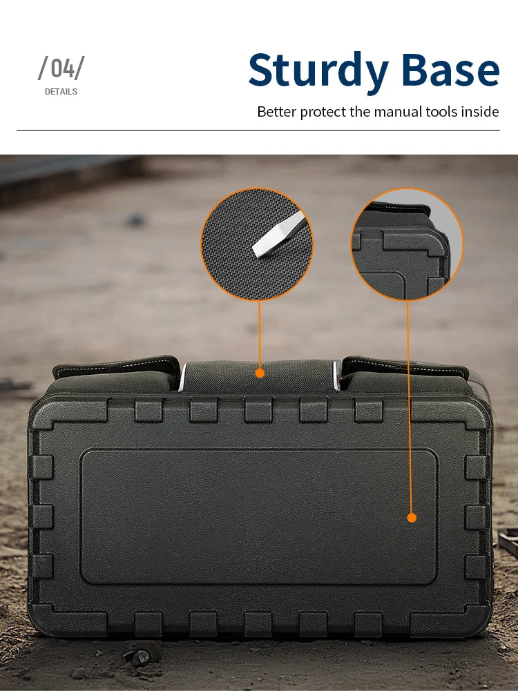 WINHUNT Heavy-Duty Tool Bag with Wide Mouth & Molded Bottom - Adjustable Shoulder Strap, Durable Polyester, Yellow/Black