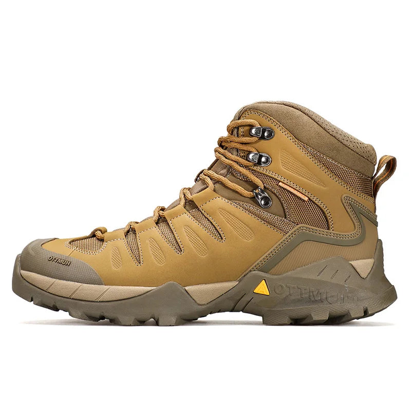 HUMTTO Cowhide Hiking shoes Men's waterproof hunting Boots Tactical Desert Combat Ankle trekking Boots Male Women warm Sneakers