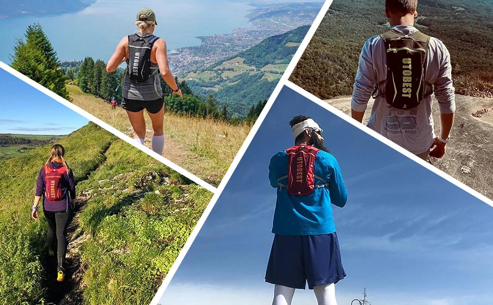 UTOBEST Trail Running Backpack 5L Ultra Lightweight Hydration Vest Breathable Functional Pack for Marathon Cycling Hiking