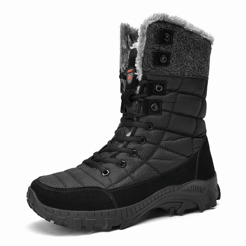 Men Shoes Snow Boots Men  Plus Velvet Warm Trend  High Top Winter 2023 New Outdoor Mountaineering Padded Mens Hiking Boots