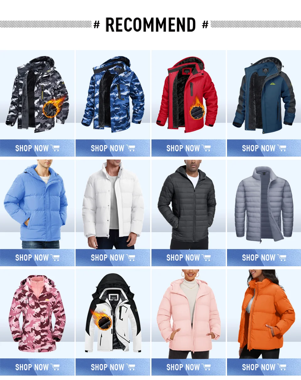 TACVASEN Winter Thicken Coats Mens Ski Snow Jacket Waterproof Fleece Insulated Jackets Outdoor Snowboard Warm Parka Raincoat