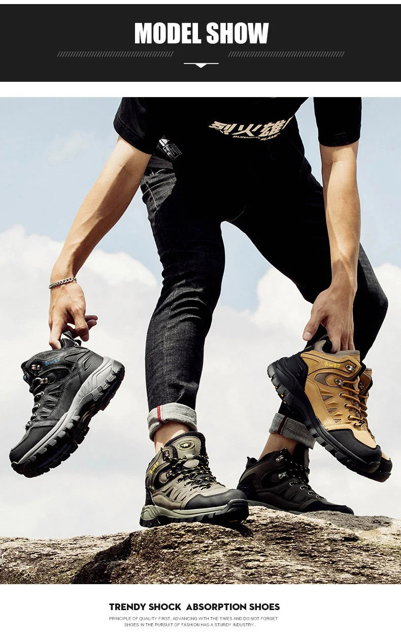 Outdoor Hiking Shoes Men and Women High-top Climbing Boots Non-slip Wear-resistant Trekking Shoes for Men 2024 Autumn Winter