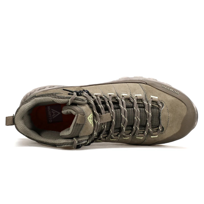 HUMTTO Hiking Shoes Men Trainers Outdoor Trekking Boots Mens Breathable Winter Men's Sports Shoes Leather Safety Work Sneakers
