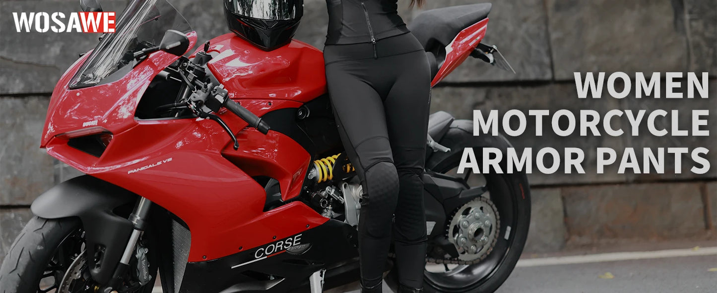 WOSAWE Women Motorcycle Jacket Summer Motorcycle Pants CE Approved Full Body Armor Protection Moto Racing Clothing