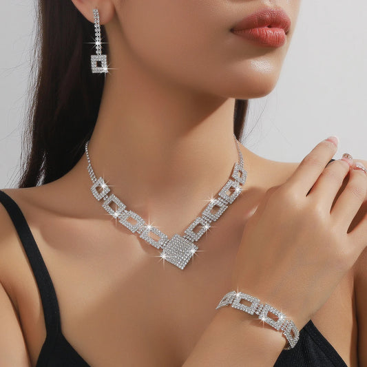 Women's Design Geometric Necklace Earrings Bracelet Ring Jewelry Set Wedding Banquet Party Holiday Gift