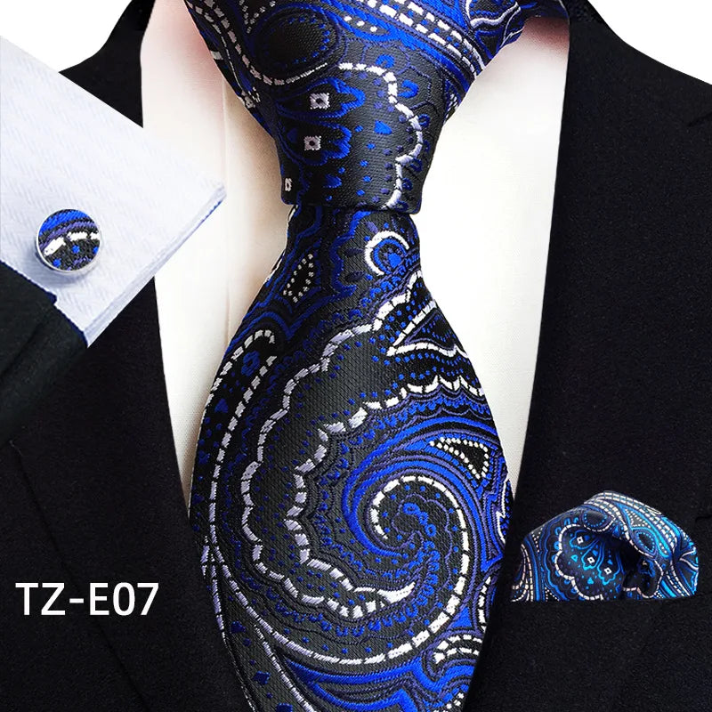 Luxury Men Tie Gold Paisley Necktie Set For Man Brand Business Daily Wear Gift Fit Wedding Workplace Suit Accessories Wholesale