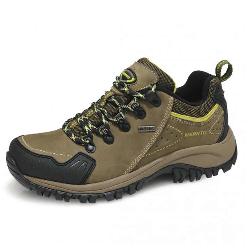 MERRTO cowhide Hiking shoes Men trekking boot mountian waterproof hunting Boots Male Sneakers Tactical Desert Combat Ankle Boots