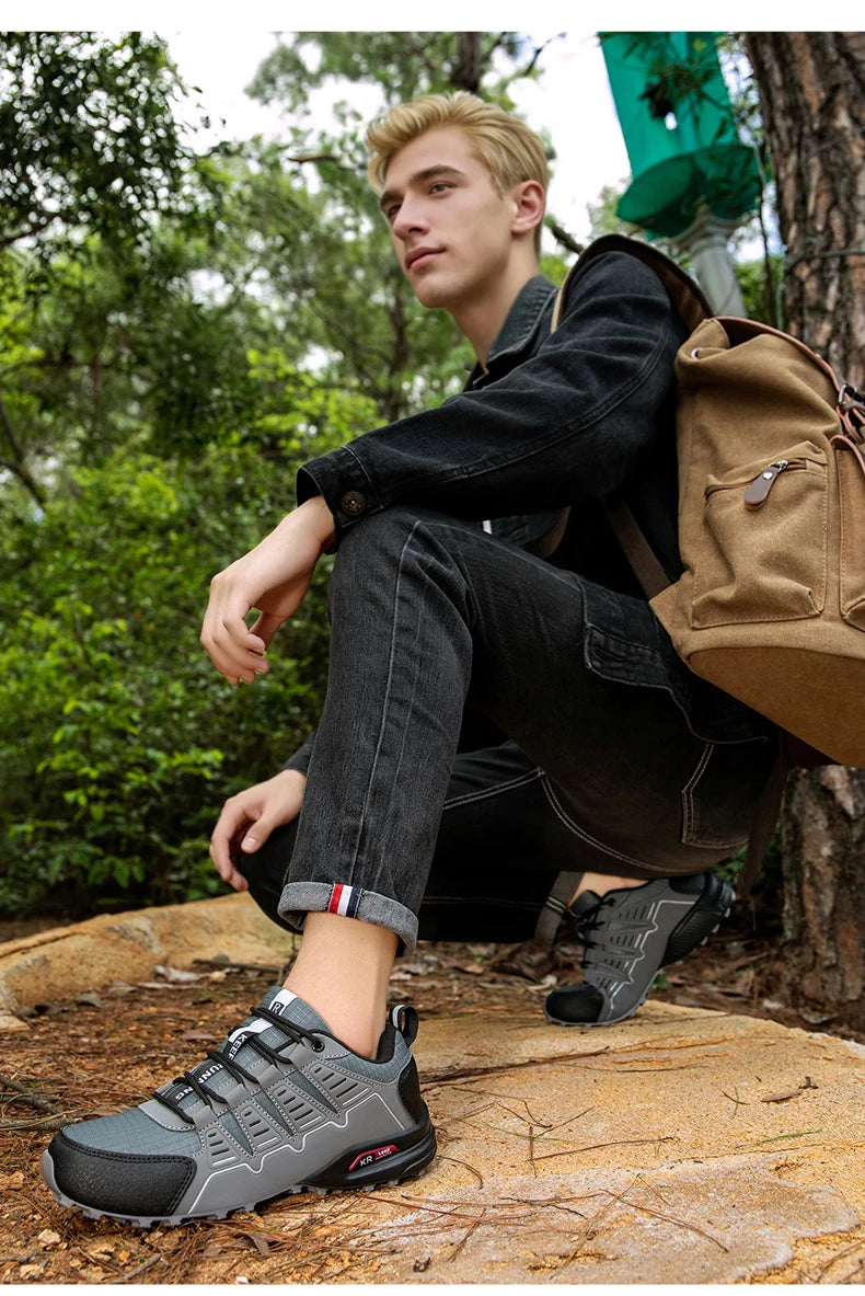 Men‘s Hiking Shoes Waterproof Outdoor Trainers Lace-up Climbing Trekking Sneakers Mountain Hunting Tactical Boots Cycle Shoes