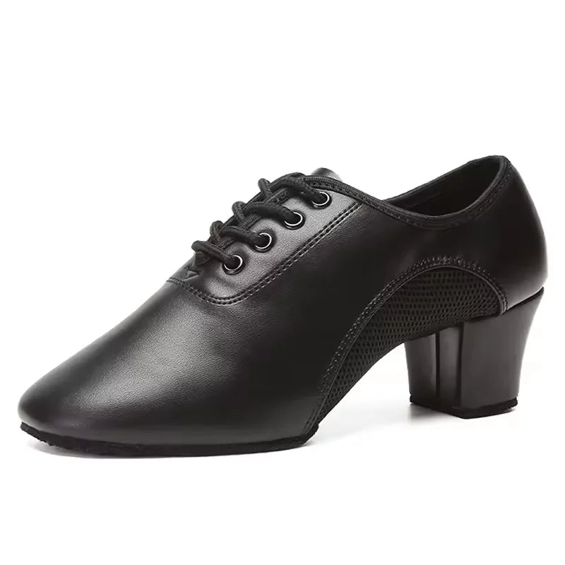 Latin Dance Shoes Men Modern Tango Salsa Leather Ballroom Shoes Square Heels Adults Children Boys Party Dance Shoes sport