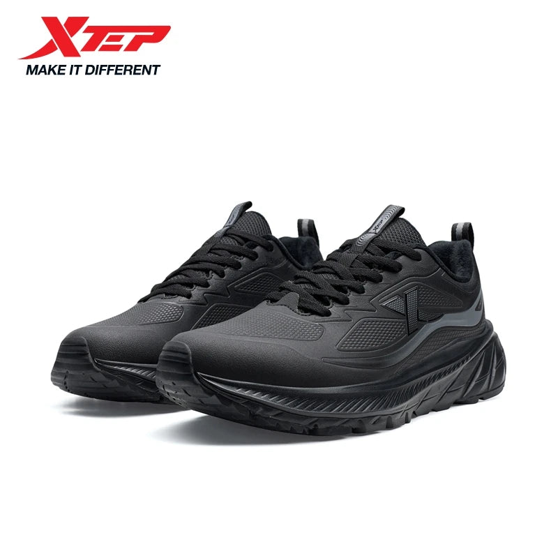 Xtep Male's Cotton Shoes 2025 Winter New Arrival Strong Wrapping Comfortable Lace Up Cushion Durability Sneakers 875419370017