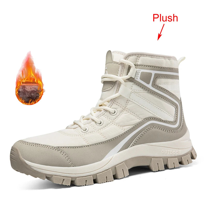 Winter Woman Anti Slip Outdoor Hiking Shoes Women High-Top Trekking Boots Mountain Shoes Plush Warm Snow Boots Dropshipping