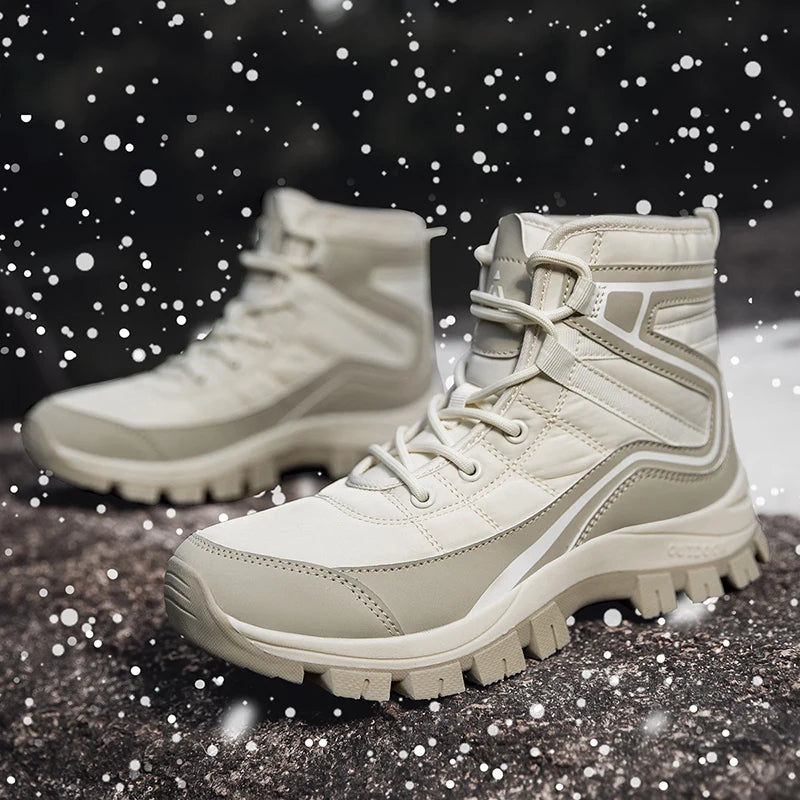 Winter Woman Anti Slip Outdoor Hiking Shoes Women High-Top Trekking Boots Mountain Shoes Plush Warm Snow Boots Dropshipping
