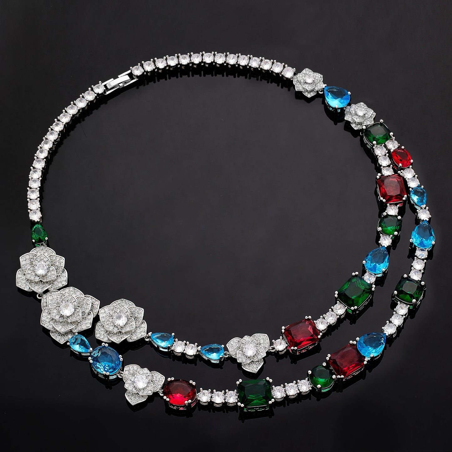 2024 New Cube Zirconia 2-piece Bridal Wedding Jewelry Set Dubai Saudi Arabia Nigeria Crystal Wedding Jewelry Set Party Banquet E