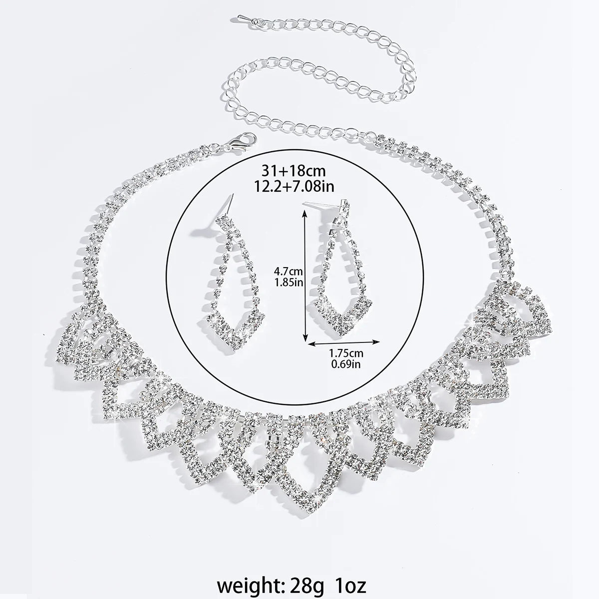Women's Design Geometric Necklace Earrings Bracelet Ring Jewelry Set Wedding Banquet Party Holiday Gift