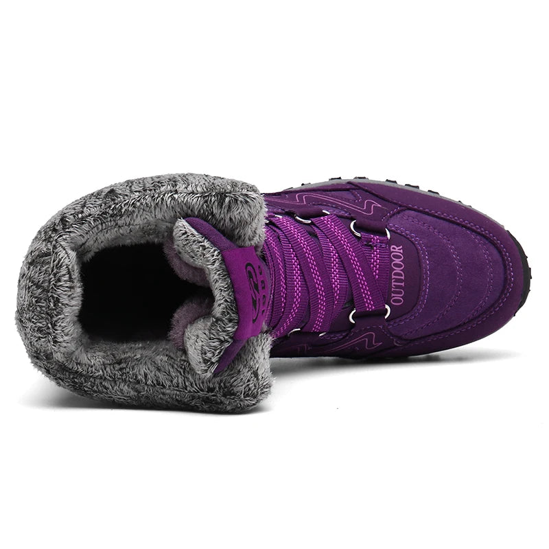 Winter Hiking Shoes Plush Trekking Boots Women Mountain Camping Treking Woman Outdoor Trail Tracking Sneakers