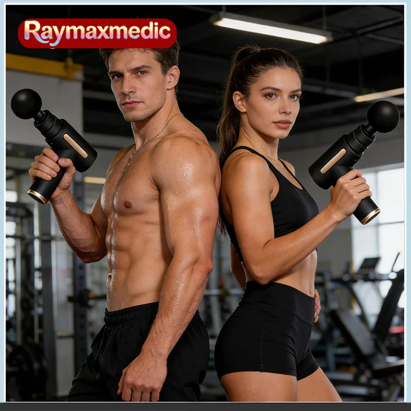 Raymax Portable Fascia Muscle Massage Gun Protable Body Massager Deep Handheld Percussion Massager For Body Back And Neck Leg