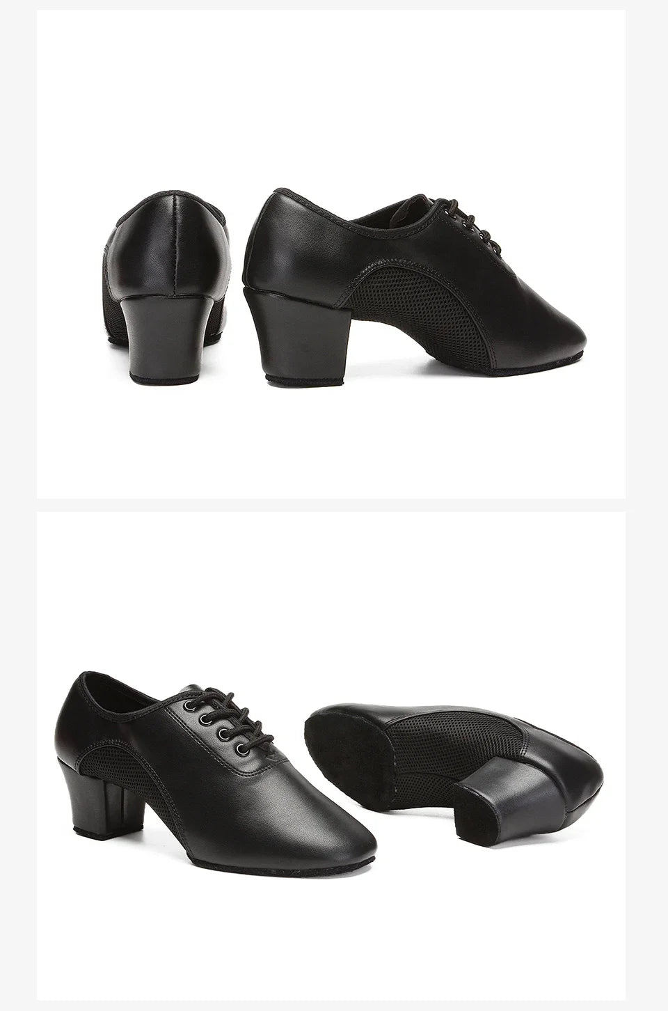 Latin Dance Shoes Men Modern Tango Salsa Leather Ballroom Shoes Square Heels Adults Children Boys Party Dance Shoes sport