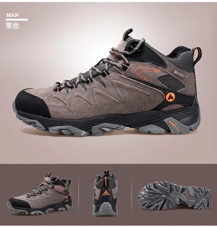 HUMTTO Hiking Shoes Breathable Camping Leather Men's Sports Shoes for Men Winter Trekking Boots Outdoor Designer Sneakers Man
