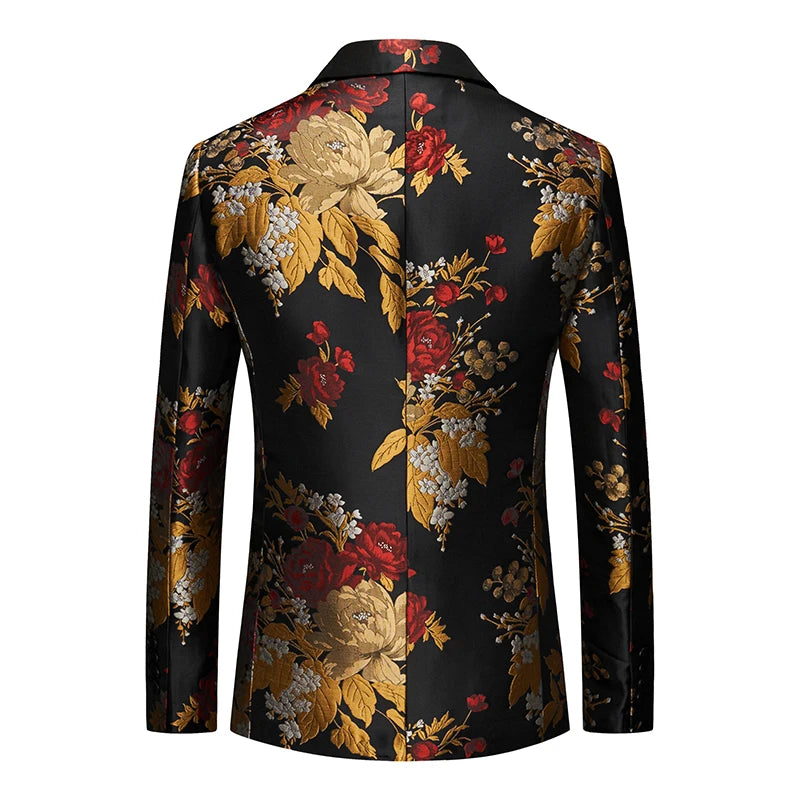 Fashion Brand Men Business Tuxedo Suit 2 Piece Mens Wedding Prom Party Luxury Dress Jacquard Blazer and Pants