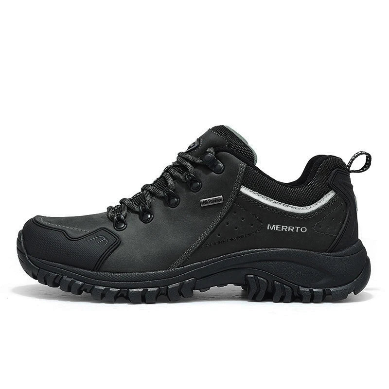 MERRTO cowhide Hiking shoes Men trekking boot mountian waterproof hunting Boots Male Sneakers Tactical Desert Combat Ankle Boots