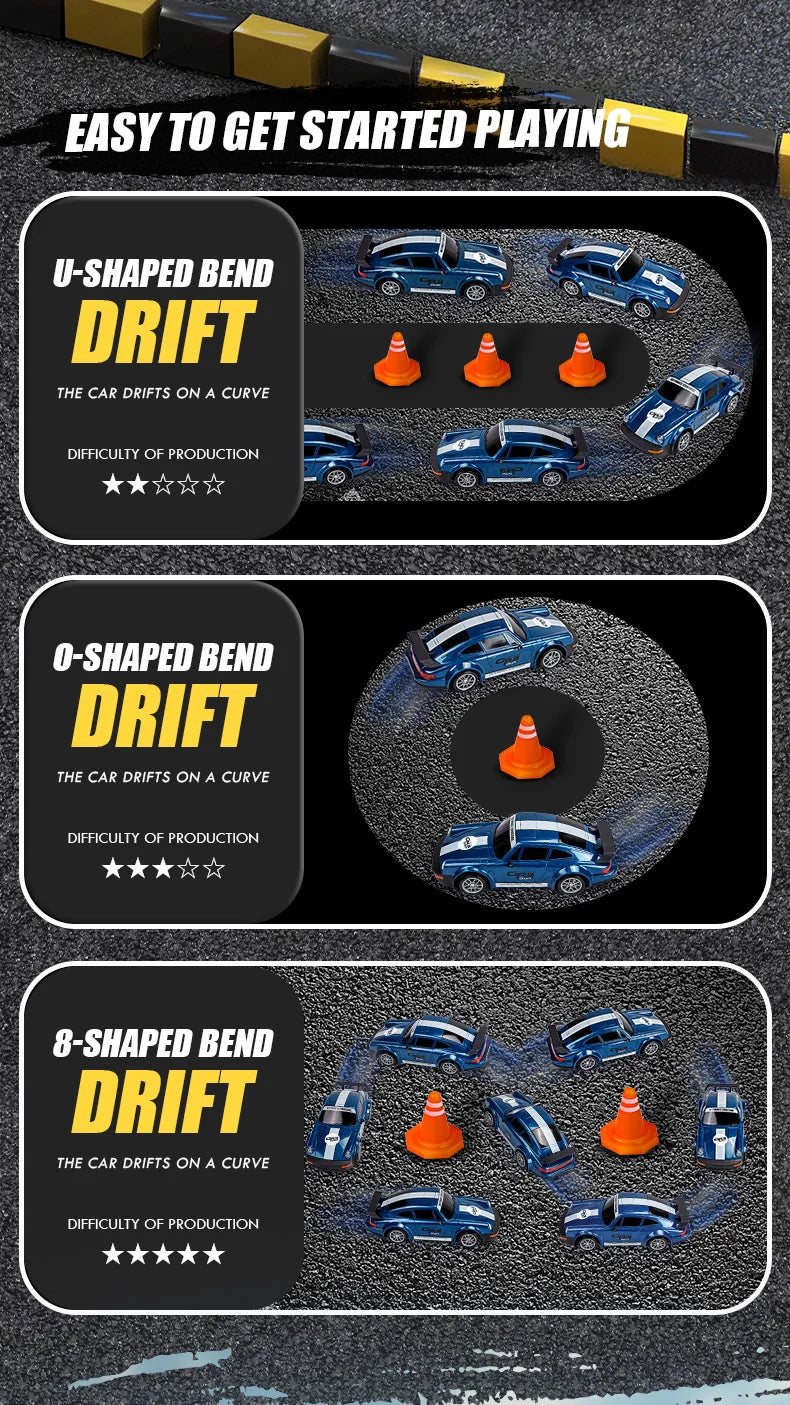 New 4WD Remote Control Drift Car Full Size 1:24 Mini Remote Control Racing Car Model 2.4G Radio High Speed RC Car Boy Toy Gift